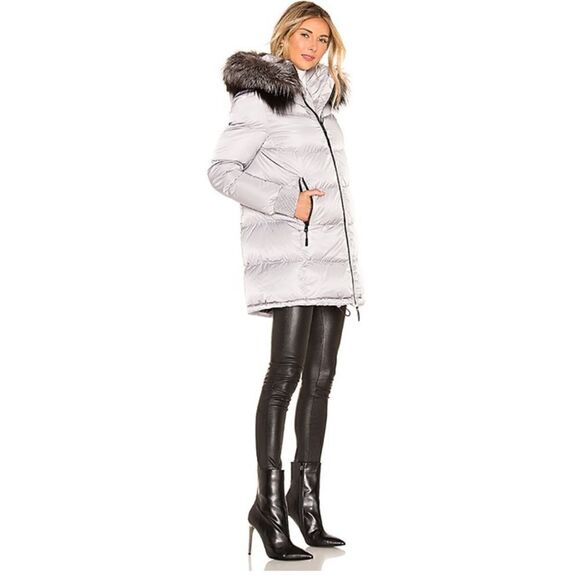 ❤️SOLD❤️Soia & Kyo Alenne Jacket With Fur Trim in Ash - Picture 1 of 13
